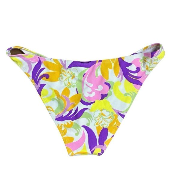 BCBG Swim Bottom Women’s XL Colorful Floral Give It A Swirl Scoop Printed - Picture 5 of 7